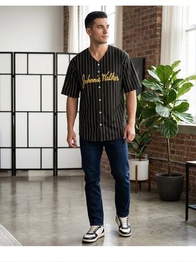 Johnnie Walker Vintage Jersey Tall Unisex XL Black/Yellow